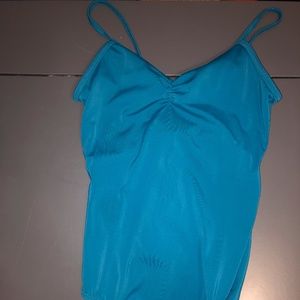 Child's teal balera ballet or dance leotard